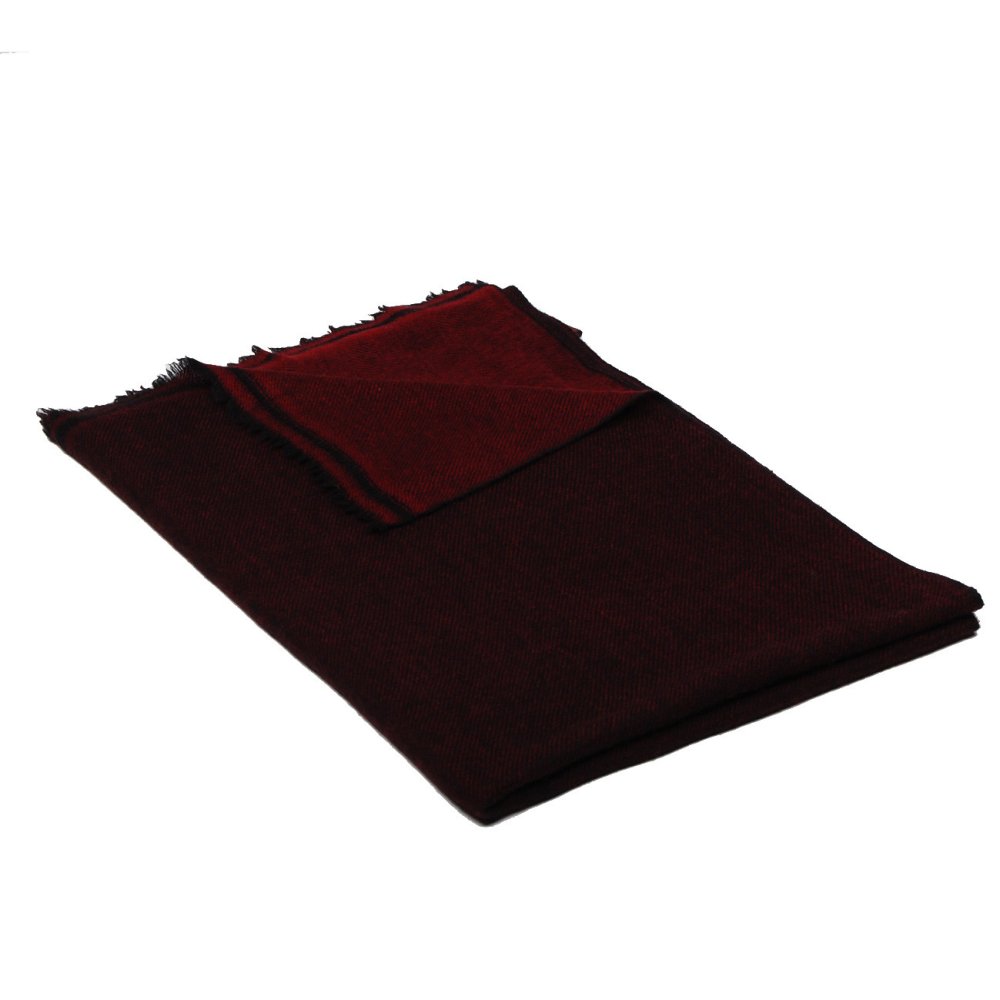 100% kašmírová šála velká tmavě červeno-černá