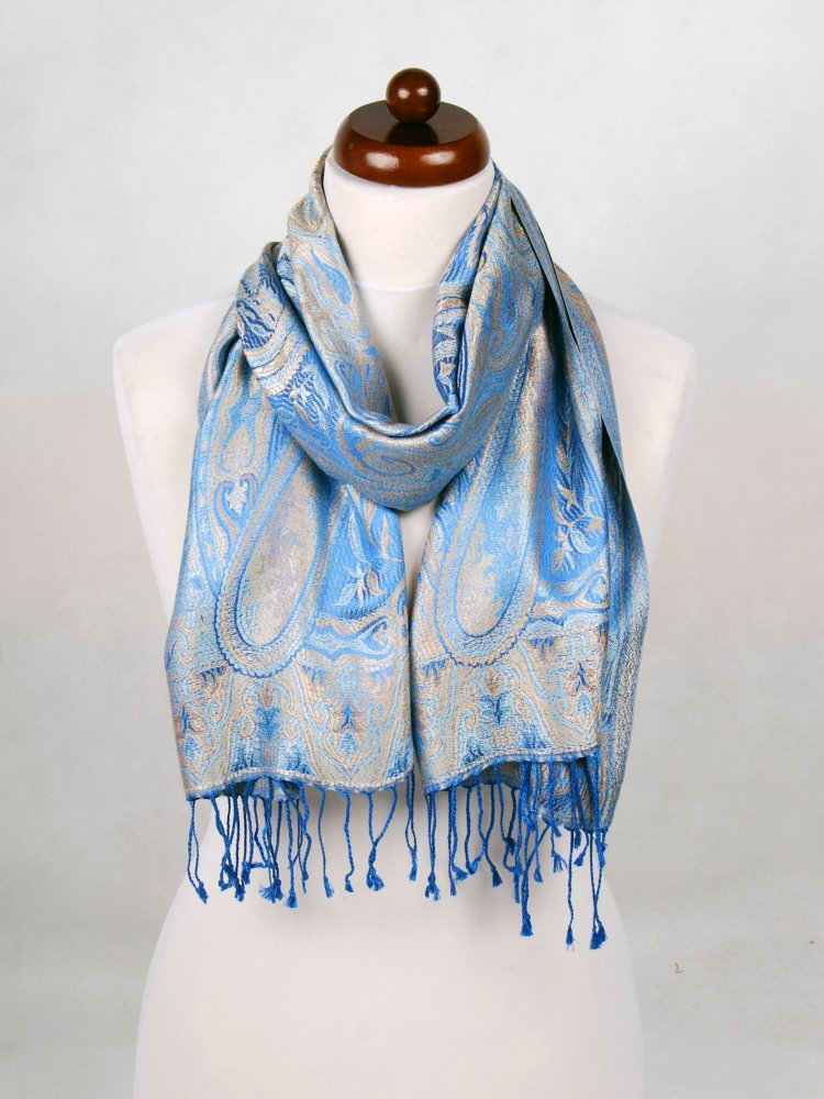 Hedvábná šála Super světle modrá