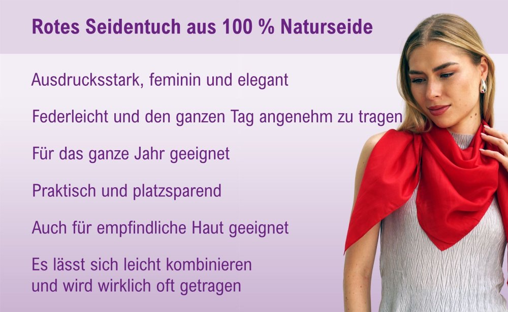 Seidentuch einfarbig rot