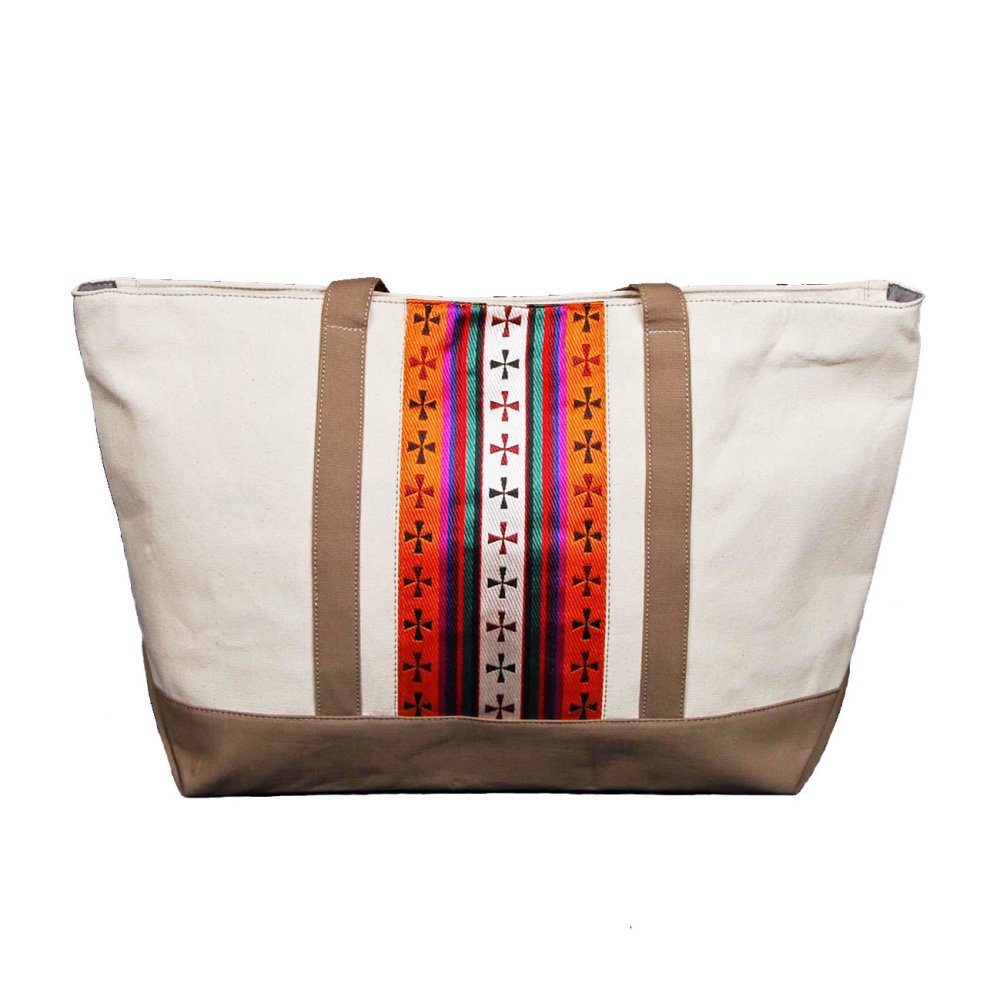 Tibetská kabelka Shopper Thogme Druk smetanová